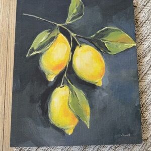 Threshold 16x20 Yellow Lemon Canvas Wall Art